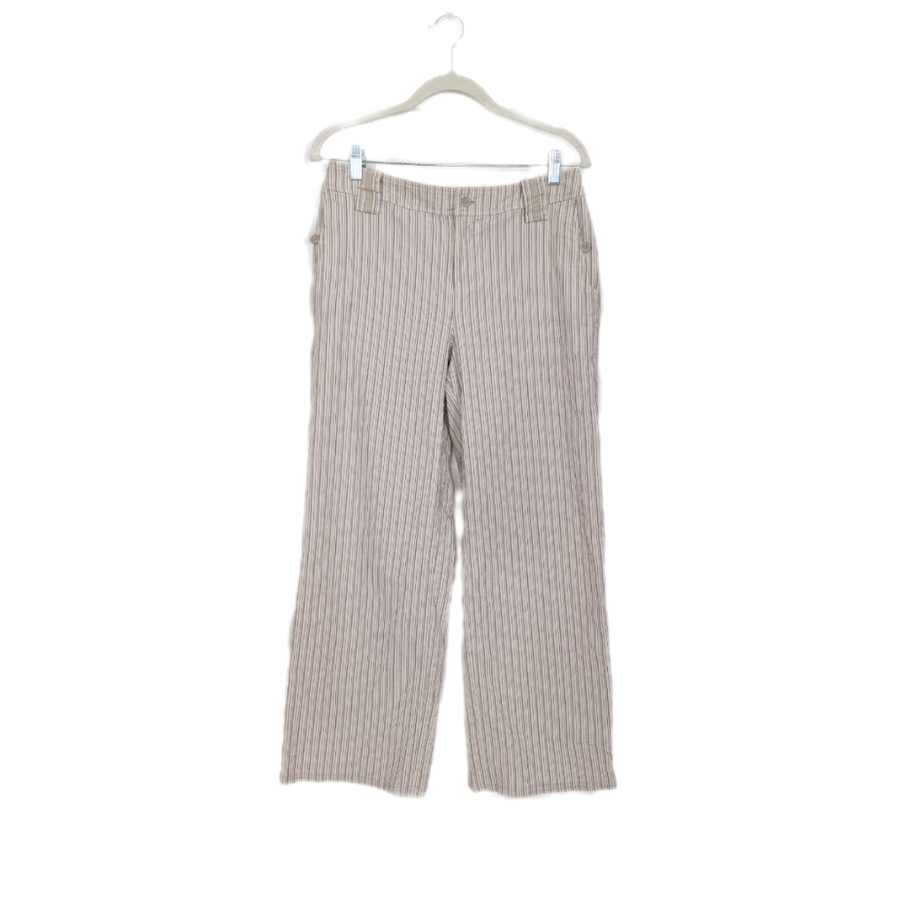 2010s Coldwater Creek Pin Striped Sophisticated Mid Rise Trouser Style Pants